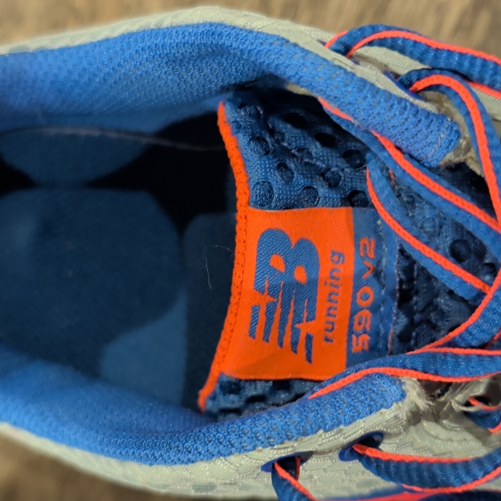 New Balance 590 v2 Running Sneakers Gray with Bright Blue and Pink Accents - Picture 5 of 8
